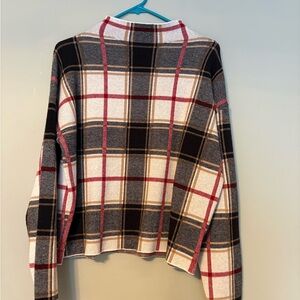 Tahari Red and Black Plaid Sweater